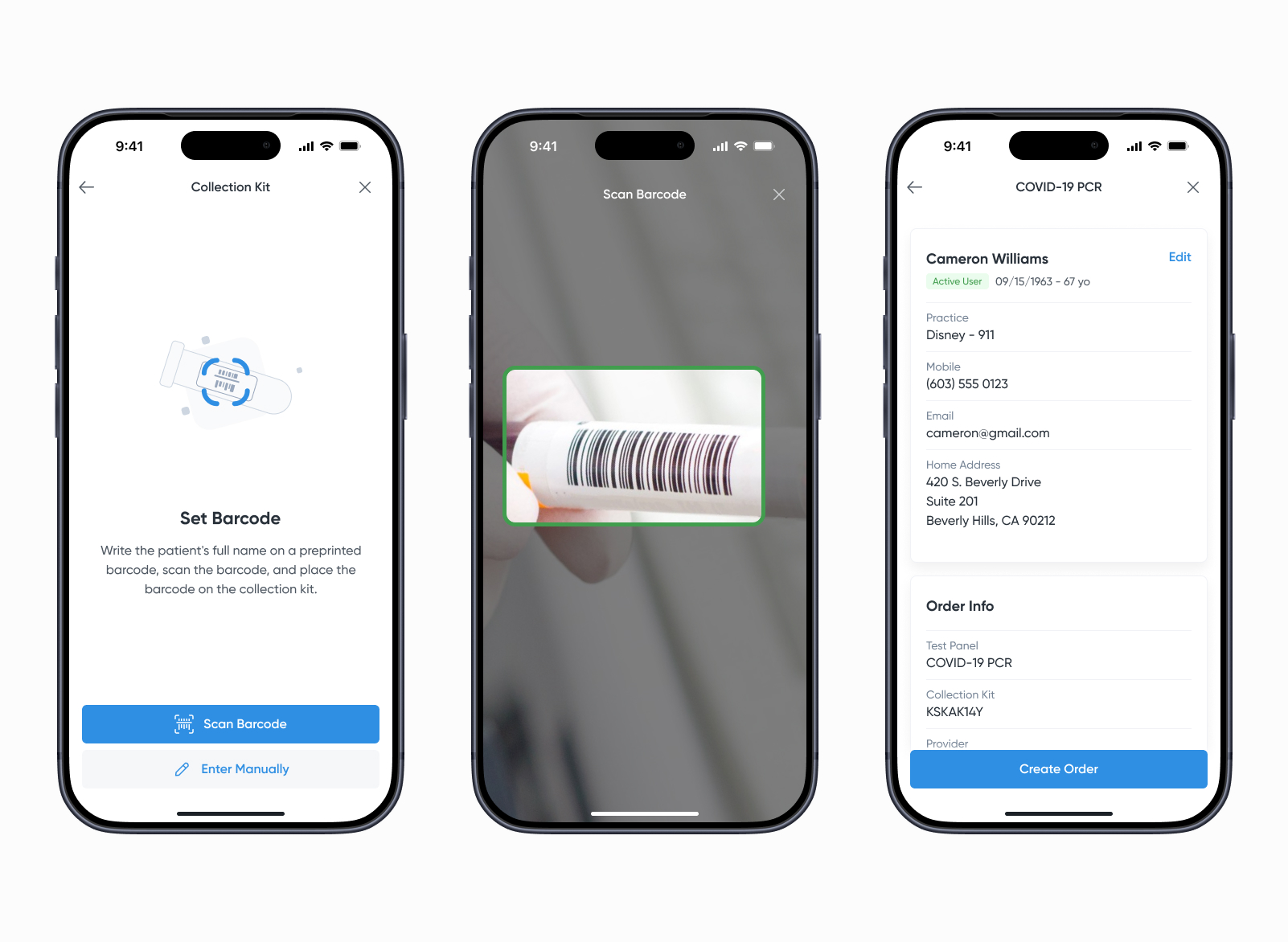FlowHealth Collector — collection kit workflow
