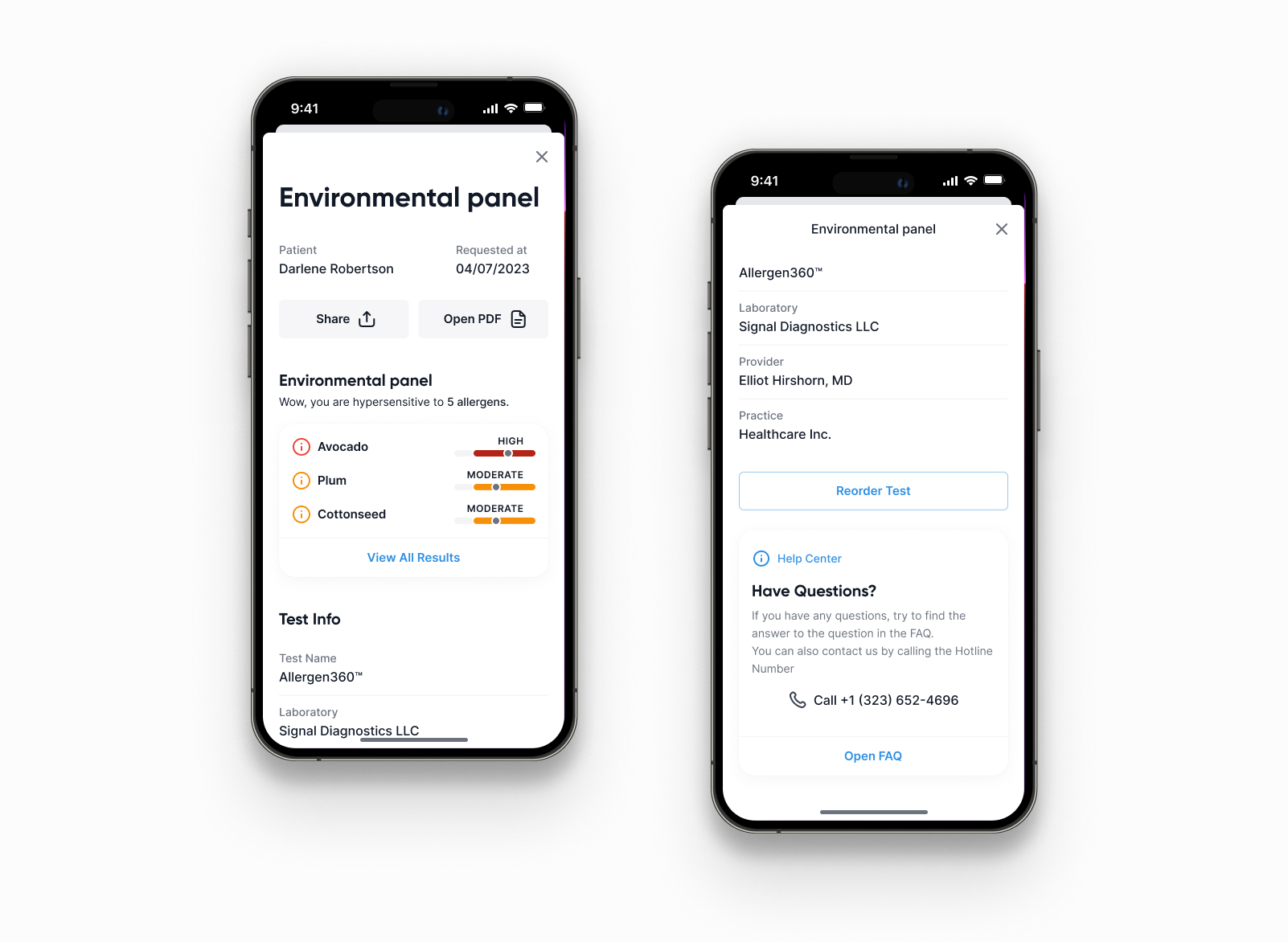 FlowHealth Patient — allergy panel result