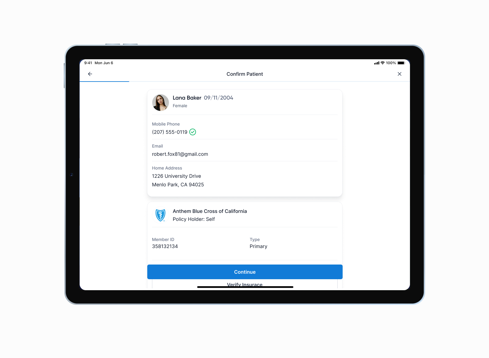 Adia Provider Portal — insurance coverage inline with test selection
